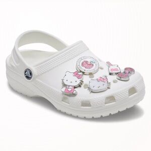 CROCS White Clog with Pink Hello Kitty Charms